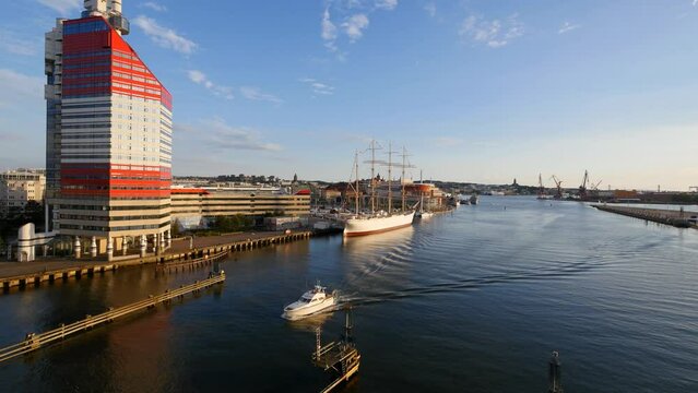 Gothenburg, Sweden. Seen from the Gotha River Bridge. Wide