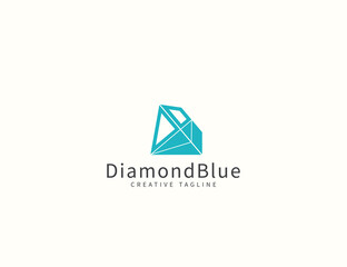 Naklejka premium Blue diamond logo design template