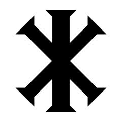 Iota chi cross symbol icon
