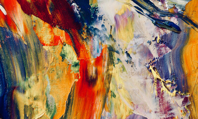 Color texture. Hand drawn oil painting on canvas. Abstract art background. Modern, contemporary art. Colorful canvas. Wall decor background	