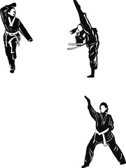 karate taekwondo illustration vector logo