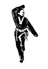 karate taekwondo illustration vector logo