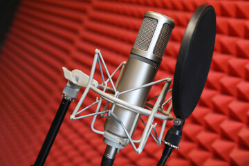 Russia. Saint-Petersburg. Technical equipment in the recording studio.