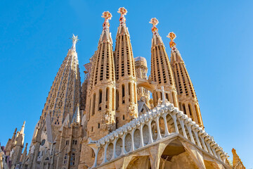 Sagrada Família is a Roman Catholic basilica in Barcelona, Spain - obrazy, fototapety, plakaty