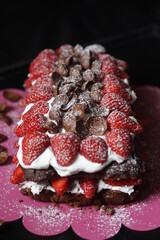 Strawberry and chocolate cake