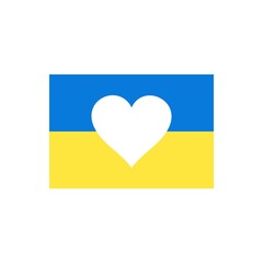 Pray for Ukraine. Stop war. Save Ukraine. I love Ukraine. Help Ukraine. Ukraine flag. Vector illustration.