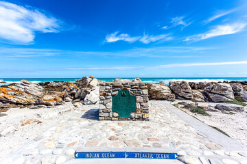 Monument for the most Southern tip of the African continent  in Cape l'Agulhas, Western Cape, South...