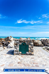 Monument for the most Southern tip of the African continent  in Cape l'Agulhas, Western Cape, South...