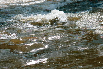 Large current on the river Mur, Austria.