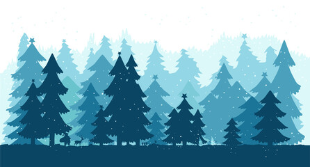 Christmas Trees Background Vector