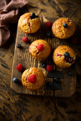 Homemade muffins with berries