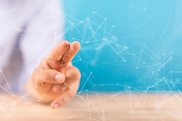 Concept of Network, internet communication. 3d illustration