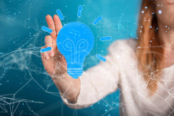 Neural network 3D illustration. Big data and cybersecurity