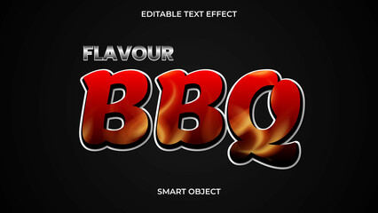bbq flavor food editable text effect