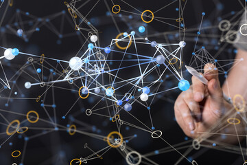 Online shopping business concept selecting shopping cart