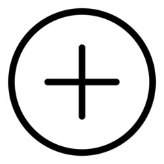 Plus Button Flat Icon Isolated On White Background