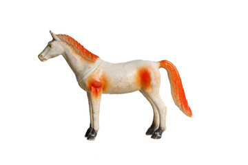 horse toy figurine isolated on white background