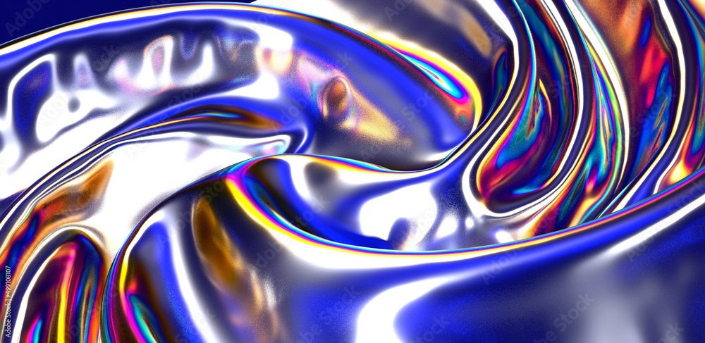 Aufkleber abstract line fluid colors backgrounds. trendy vibrant fluid colors. 3d render
