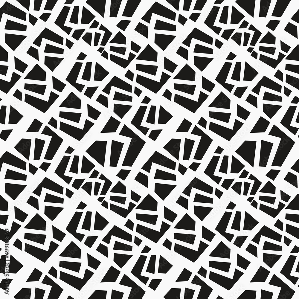 Poster Fragment fragments and white background. Seamless pattern of shards repeating on a seamless vector pattern.
