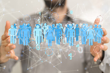 Neural network concept. Connected cells with links.