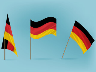 National flag of Germany  vector.Waving flag of Germany from different angle