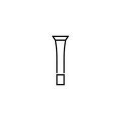Beauty and cosmetics concept. Outline symbol suitable for web sites, advertisement, web sites etc. Editable stroke. Line icon of tint for lips in conical tube with square lid