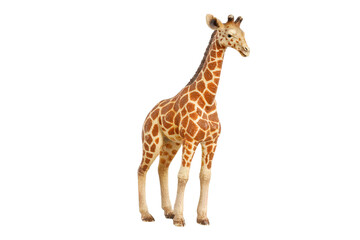 giraffe toy figurine isolated on white background