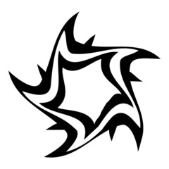 Swirling Star Abstract Flat Icon Isolated On White Background