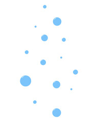 Bubbles. Small blue balls rise up. Round air bubbles. Color vector illustration. Outlines on an isolated background. Idea for web design.
