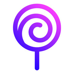 Candy On A Stick Flat Icon Isolated On White Background