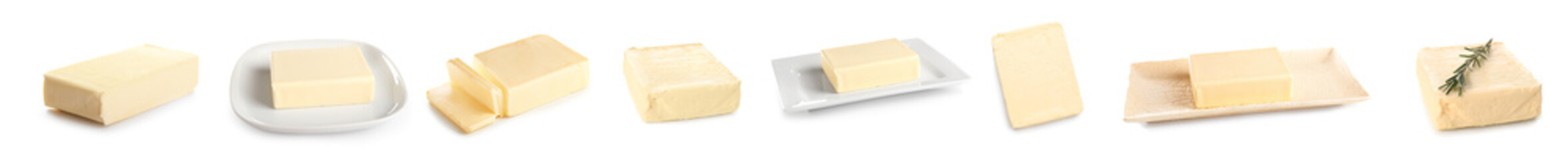 Tasty fresh butter isolated on white