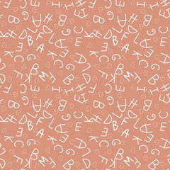 Alphabet seamless pattern for fabrics and packaging and gifts and cards and kids and wrapping paper and school