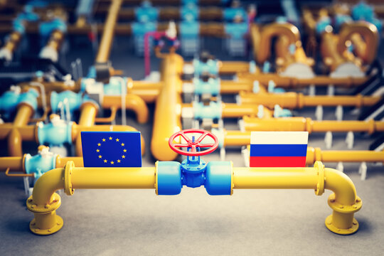 Gas transmission between Russia and EU. Valve on pipeline