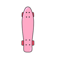 Skateboard illustration. Cute drawing of sports equipment
