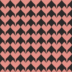 Tile vector pattern with pink and black background for seamless decoration wallpaper