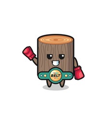tree stump boxer mascot character