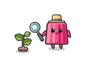 cute jelly herbalist researching a plants