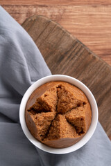 Delicious Chinese steamed sponge cake named Fa Gao for lunar new year festival traditional food.