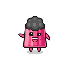 jelly character as the afro boy