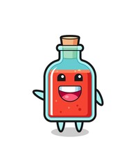 happy square poison bottle cute mascot character
