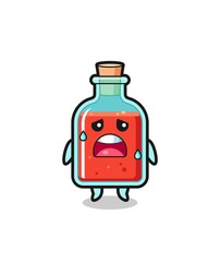 the fatigue cartoon of square poison bottle