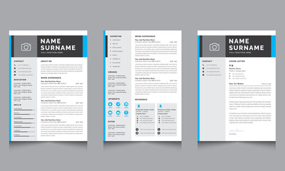 Modern Resume Layout with Creative Resume and Cover Letter Template Set