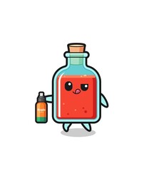 cute square poison bottle holding mosquito repellent