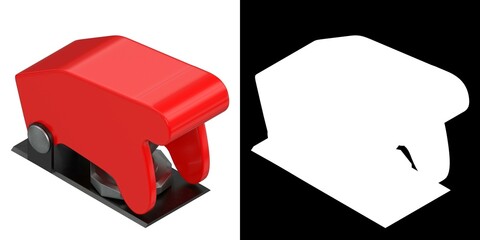 3D rendering illustration of a toggle switch with guard