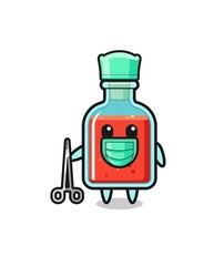 surgeon square poison bottle mascot character