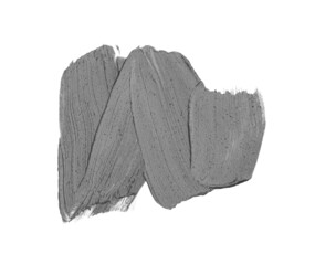Smear of activated carbon facial mask on white background