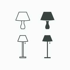 modern lamp icon vector symbol set isolated