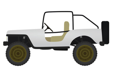 White off road car. vector