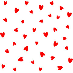 Red hearts seamless pattern. Bright colorful background with Hearts. Vector illustration for fabrics, greeting cards, wallpapers, gift wrapping paper, web page etc.