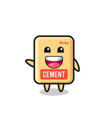 happy cement sack cute mascot character